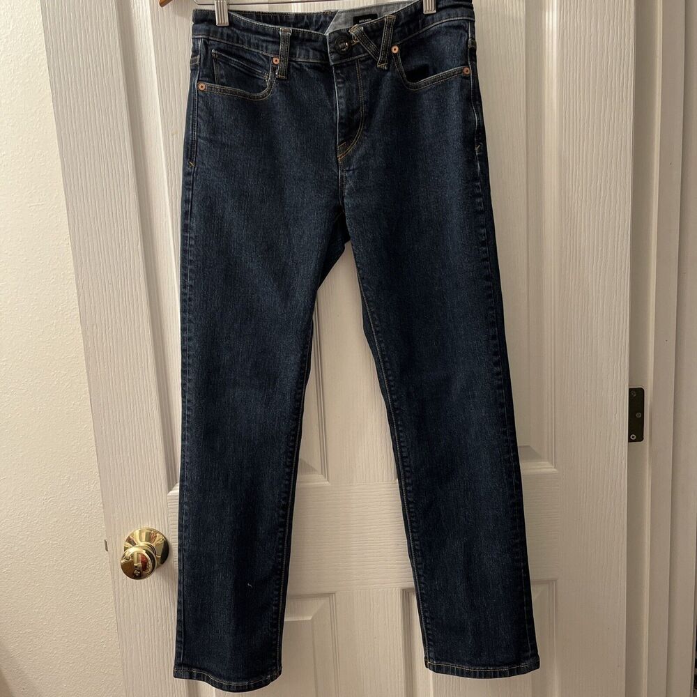 VOLCOM Solver Modern Straight Leg Jeans Men’s 30 Dark Wash Blue Skater